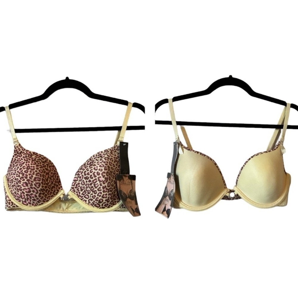 😍2/$20 NWT Reversible Rene Rofe 36C Bra Leopard Print and Satin Cream